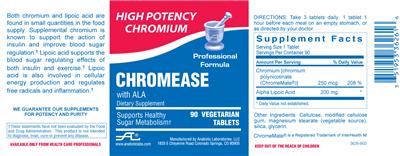 Photo of the Anabolic Laboratories Chromease With ALA label