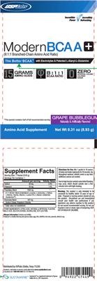 Photo of the USPlabs ModernBCAA+ Grape Bubblegum label
