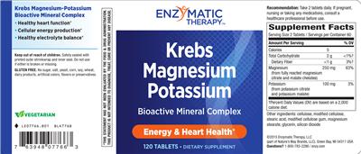Photo of the Enzymatic Therapy Krebs Magnesium Potassium label