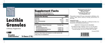 Photo of the Douglas Laboratories Lecithin Granules label