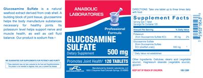 Photo of the Anabolic Laboratories Glucosamine Sulfate label