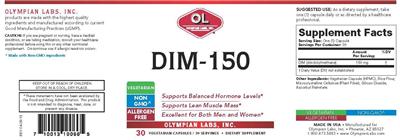 Photo of the OL Olympian Labs DIM-150 label