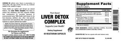 Photo of the Vitamer Laboratories Liver Detox Complex label