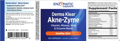 Photo of the Enzymatic Therapy Derma Klear Akne-Zyme label