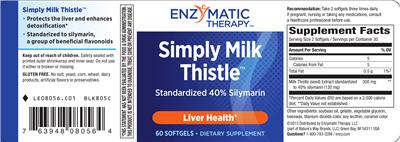 Photo of the Enzymatic Therapy Simply Milk Thistle label
