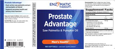 Photo of the Enzymatic Therapy Prostate Advantage label