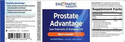 Photo of the Enzymatic Therapy Prostate Advantage label