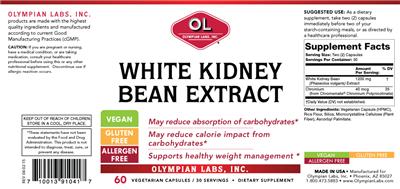 Photo of the OL Olympian Labs White Kidney Bean Extract label