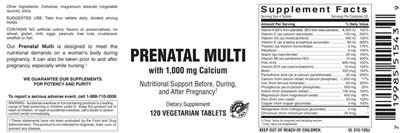 Photo of the Vitamer Laboratories Prenatal Multi label