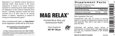 Photo of the Vitamer Laboratories Mag Relax label