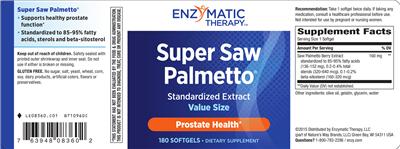 Photo of the Enzymatic Therapy Super Saw Palmetto label