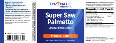 Photo of the Enzymatic Therapy Super Saw Palmetto label