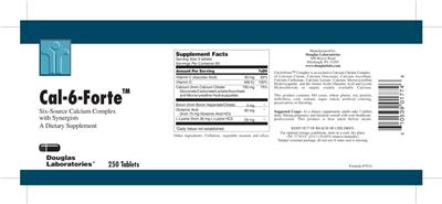 Photo of the Douglas Laboratories Cal-6-Forte label