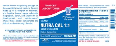 Photo of the Anabolic Laboratories Nutra Cal 1:1 label