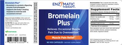 Photo of the Enzymatic Therapy Bromelain Plus label