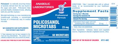 Photo of the Anabolic Laboratories Policosanol Microtabs 23 mg label