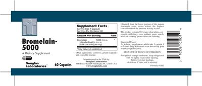 Photo of the Douglas Laboratories Bromelain-5000 label