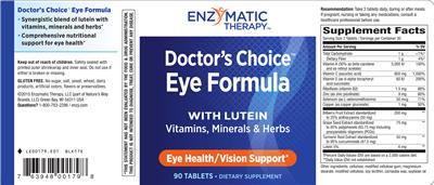 Photo of the Enzymatic Therapy Doctor's Choice Eye Formula with Lutein label