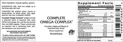 Photo of the VitaCeutical Labs Complete Omega Complex label