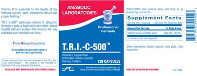 Photo of the Anabolic Laboratories T.R.I.-C-500 label