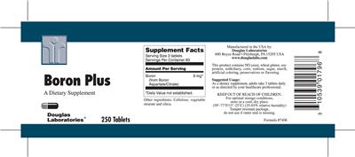 Photo of the Douglas Laboratories Boron Plus label