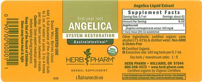 Photo of the Herb Pharm Angelica label