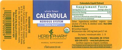 Photo of the Herb Pharm Calendula label