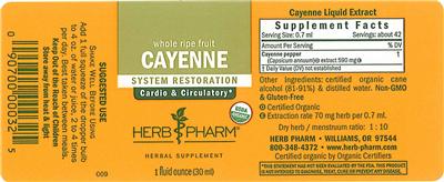 Photo of the Herb Pharm Cayenne label