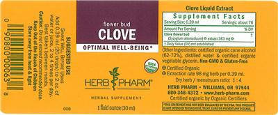 Photo of the Herb Pharm Clove label