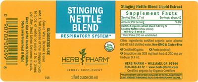 Photo of the Herb Pharm Stinging Nettle Blend label