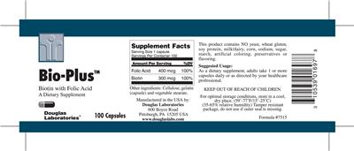 Photo of the Douglas Laboratories Bio-Plus label