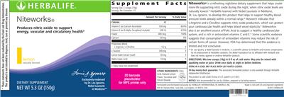 Photo of the Herbalife Niteworks Lemon label