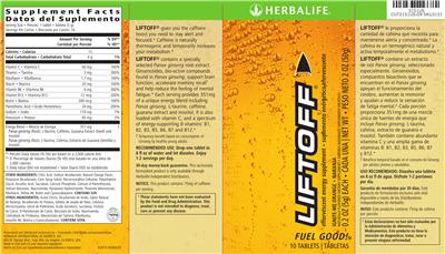 Photo of the Herbalife Liftoff Ignite-Me Orange label