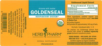 Photo of the Herb Pharm Goldenseal label