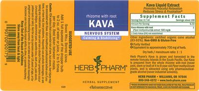 Photo of the Herb Pharm Kava label