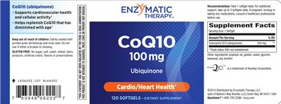 Photo of the Enzymatic Therapy CoQ10 100 mg label