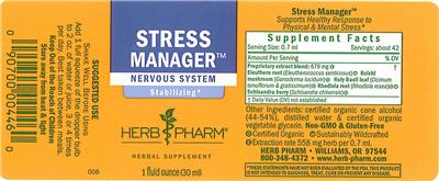 Photo of the Herb Pharm Stress Manager label