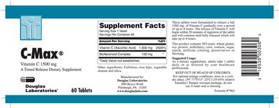 Photo of the Douglas Laboratories C-Max label