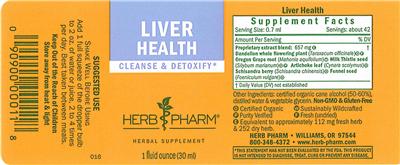 Photo of the Herb Pharm Liver Health label