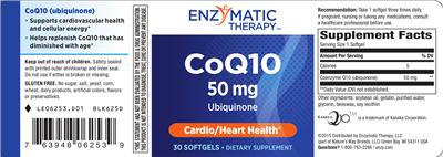 Photo of the Enzymatic Therapy CoQ10 50 mg label