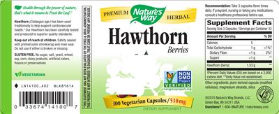 Photo of the Nature's Way Hawthorn Berries label
