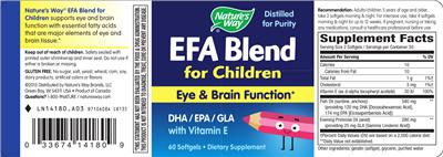 Photo of the Nature's Way EFA Blend For Children label