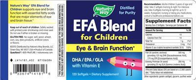 Photo of the Nature's Way EFA Blend For Children label