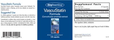 Photo of the Allergy Research Group VascuStatin Formula label