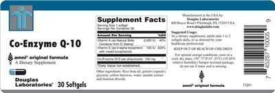 Photo of the Douglas Laboratories Co-Enzyme Q-10 label