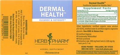 Photo of the Herb Pharm Dermal Health label