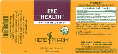 Photo of the Herb Pharm Eye Health label
