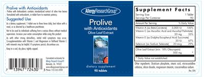 Photo of the Allergy Research Group Prolive With Antioxidants label
