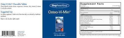 Photo of the Allergy Research Group Osteo-Vi-Min label