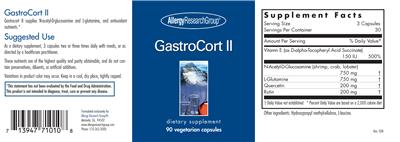 Photo of the Allergy Research Group GastroCort II label